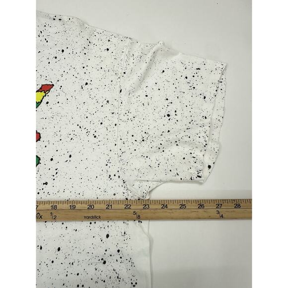 Warner Bros Looney Tunes Short Sleeve TShirt Size XL Retro Rasta Black Splatter - Picture 6 of 9